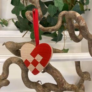 Julehjerte i tr til ophng – rd