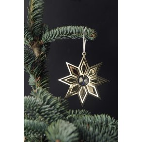 Ornament guld – stjerne m/krystal