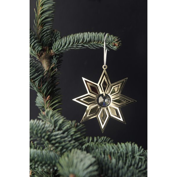 Ornament guld &#150; stjerne m/krystal