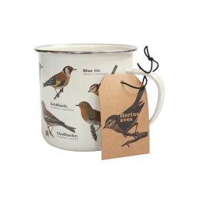 Emaljekrus med fugle