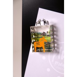  Kleskabsmagnet med svensk landskab &amp; dalahst