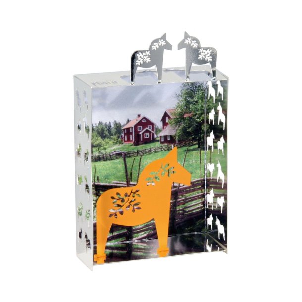  Kleskabsmagnet med svensk landskab &amp; dalahst