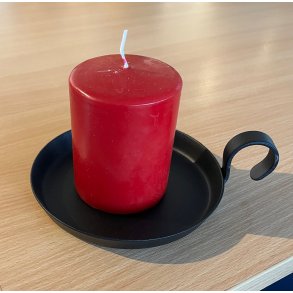 Rund lysestage til bloklys m/hank 