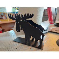 Servietholder med elge - sort