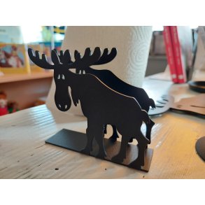 Servietholder med elge - sort
