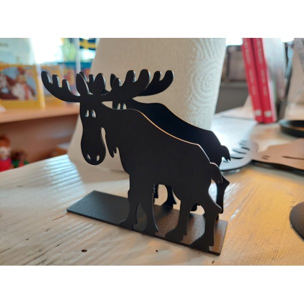 Servietholder med elge - sort