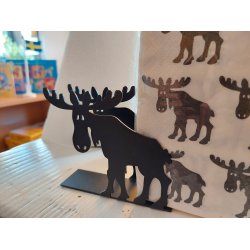 Servietholder med elge - sort