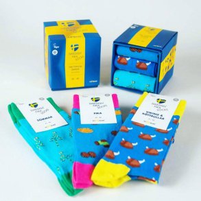 Sknne strmper Swedish Fika Socks i gaveske  2 strrelser