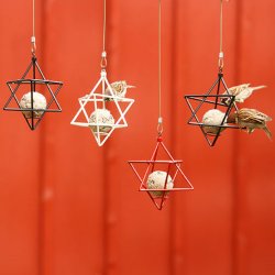 Sort stjerne i metal &#150; til fuglefodring eller som fyrfadslygte