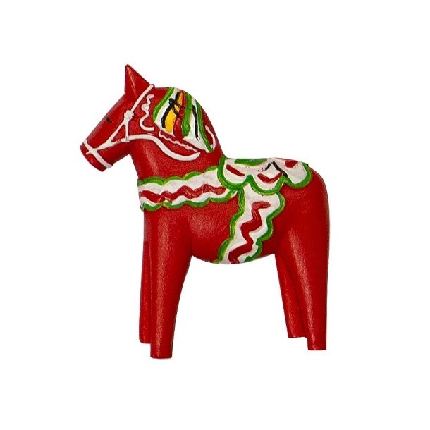 Dalahest-magnet i akryl  rd