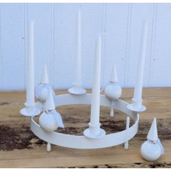 Dekorativ rund lyskrans i jern  25 cm  vlg din farve